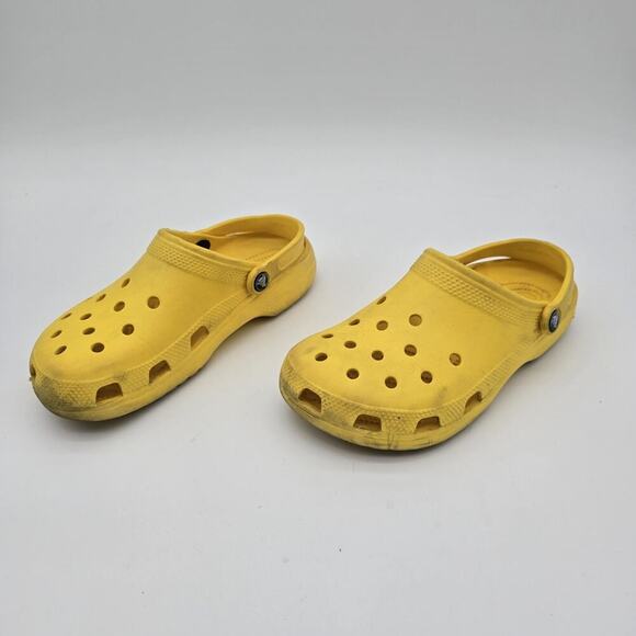 Crocs Sandals Womens 9 Mens 7 Yellow Slingback Shoes Classic Clog - Picture 3 of 9